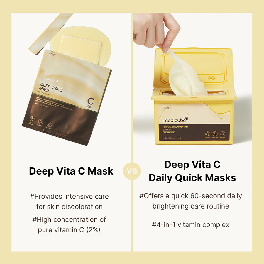 medicube deep vita c tägliche schnellmasken