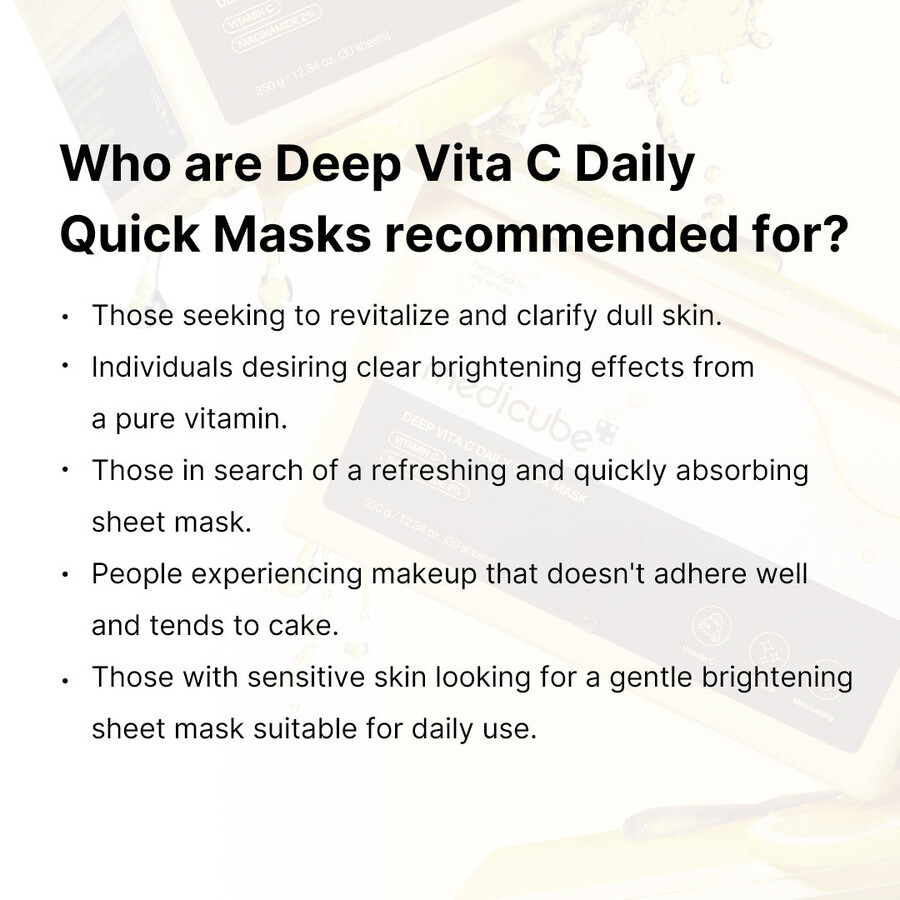 medicube deep vita c tägliche schnellmasken